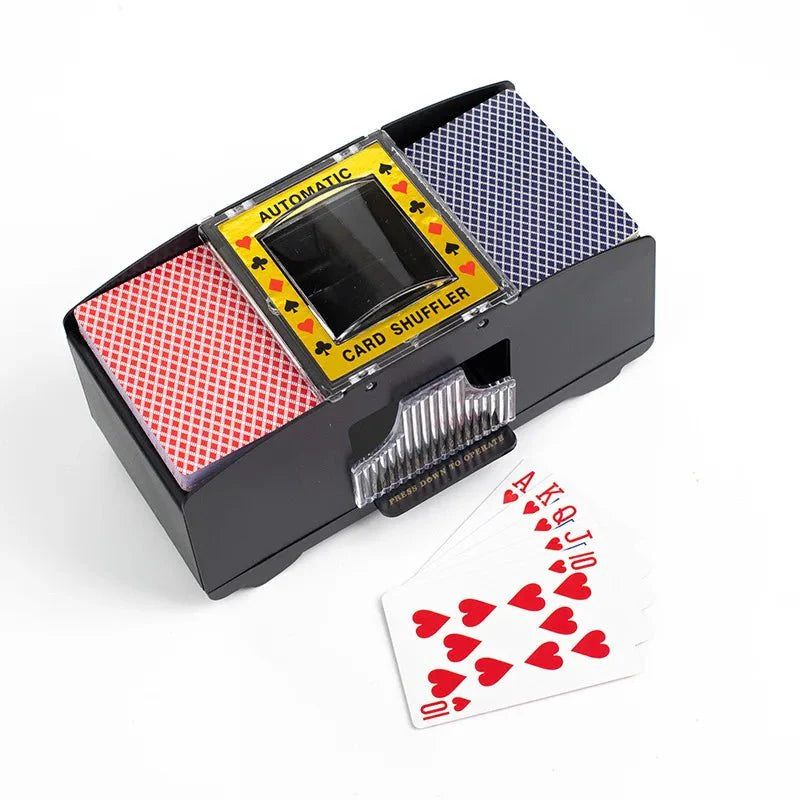 SHUFFLORQ – Automatic Electric Card Shuffler (USB & Battery Operated for 1–2 Decks)