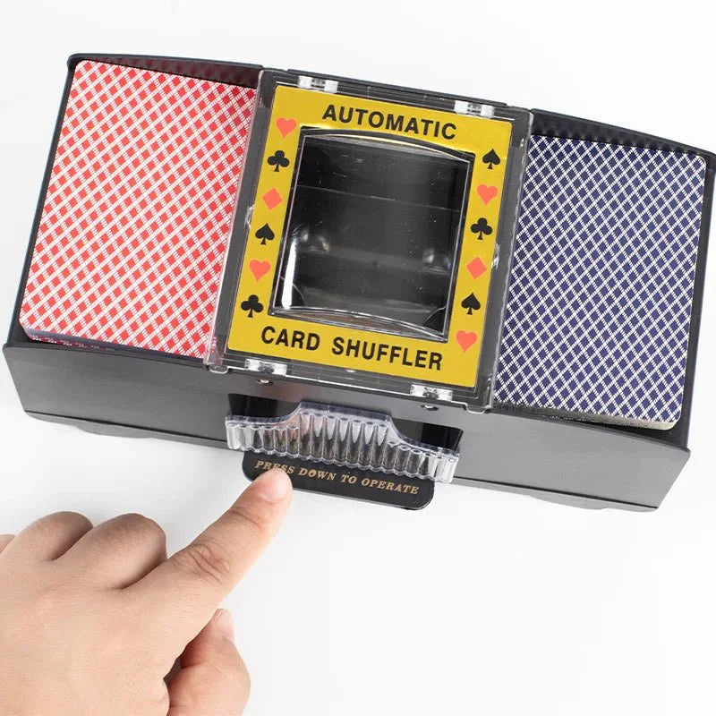SHUFFLORQ – Automatic Electric Card Shuffler (USB & Battery Operated for 1–2 Decks)