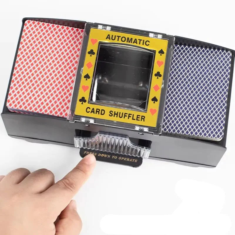 SHUFFLORQ – Automatic Electric Card Shuffler (USB & Battery Operated for 1–2 Decks)