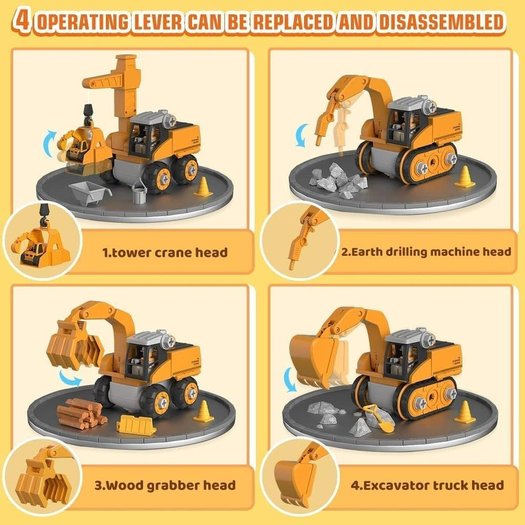 CREATRONIQ – Electric Engineering Construction Kit for Kids with Power Drill and Vehicle Parts