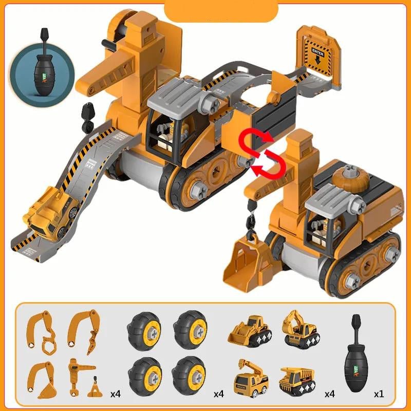 CREATRONIQ – Electric Engineering Construction Kit for Kids with Power Drill and Vehicle Parts