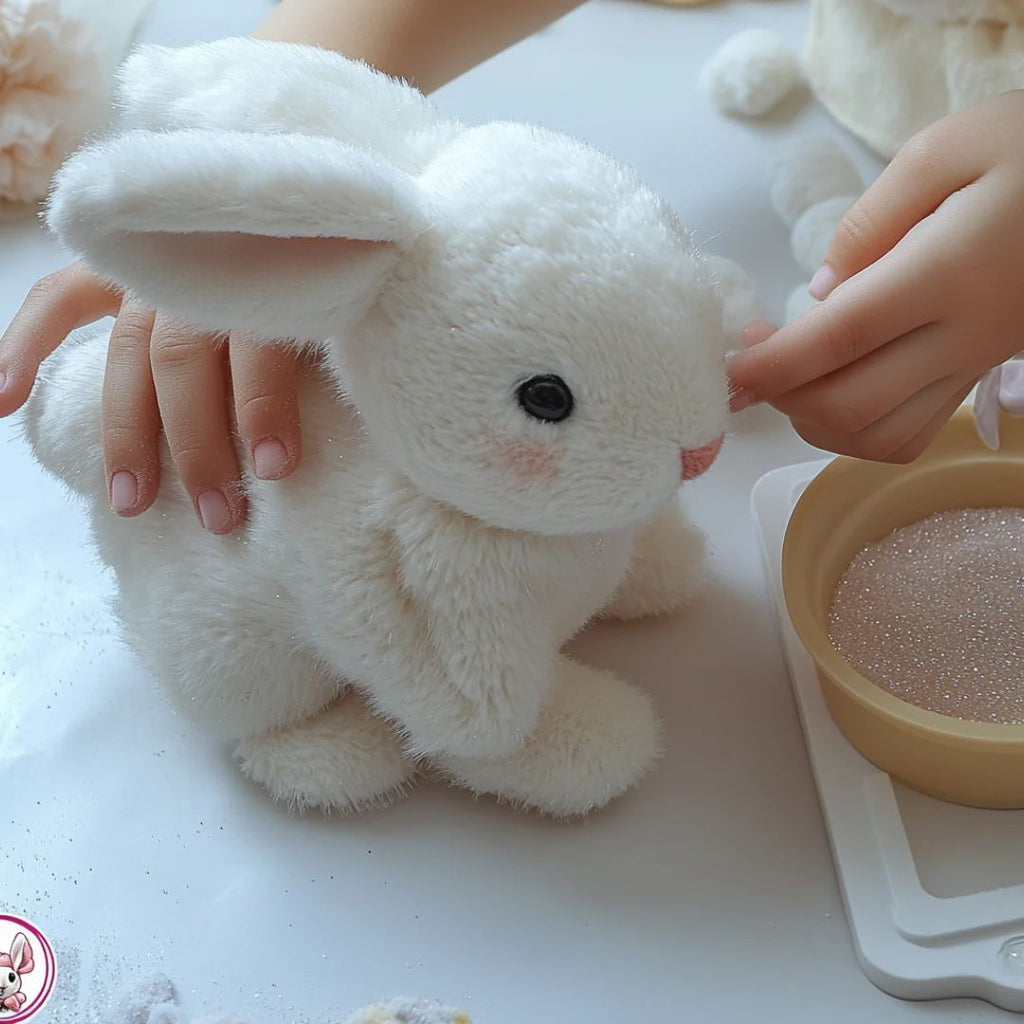 HoppyPet Real Bunny Plush | Hopping Rabbit Toy | Interactive Soft Bunny | Kids’ Plush Animal Gift | Realistic Movement