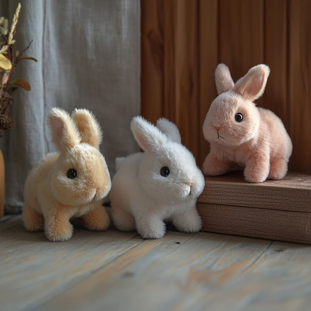 HoppyPet Real Bunny Plush | Hopping Rabbit Toy | Interactive Soft Bunny | Kids’ Plush Animal Gift | Realistic Movement