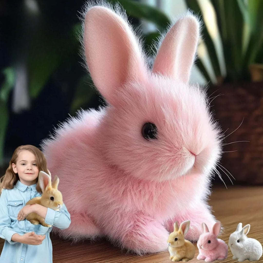 HoppyPet Real Bunny Plush | Hopping Rabbit Toy | Interactive Soft Bunny | Kids’ Plush Animal Gift | Realistic Movement