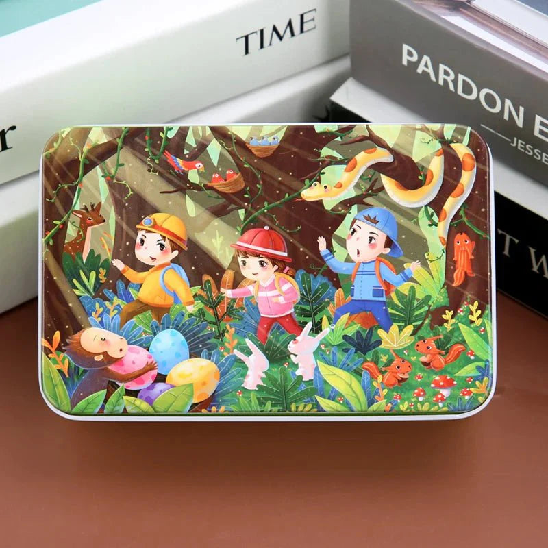 WOODLERN – 60-Piece Colorful Wooden Puzzle for Kids with Animal & Vehicle Designs | Perfect Christmas Gift