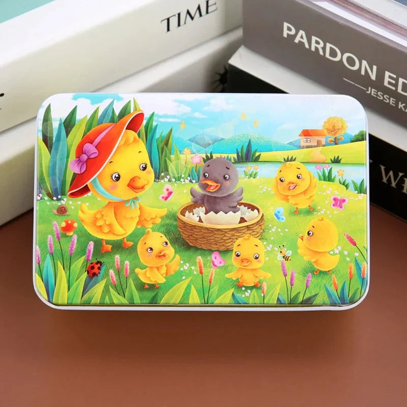 WOODLERN – 60-Piece Colorful Wooden Puzzle for Kids with Animal & Vehicle Designs | Perfect Christmas Gift