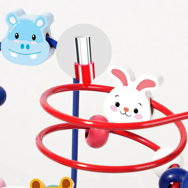 PLAYWISE – Colorful Wooden Bead Maze & Abacus Educational Toy for Toddlers 18+ Months