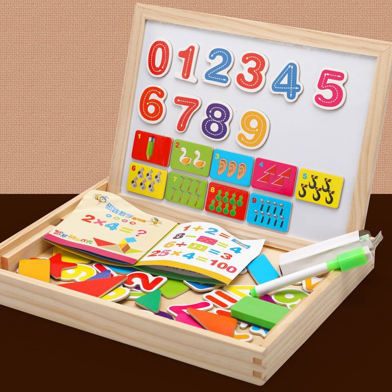 CHALKSY – 2-in-1 Montessori Drawing Table with Magnetic Whiteboard & Chalkboard