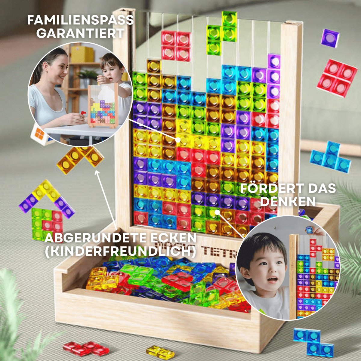 WOODTRIX – Eco-Friendly Wooden Tetris Puzzle Board for Kids and Adults