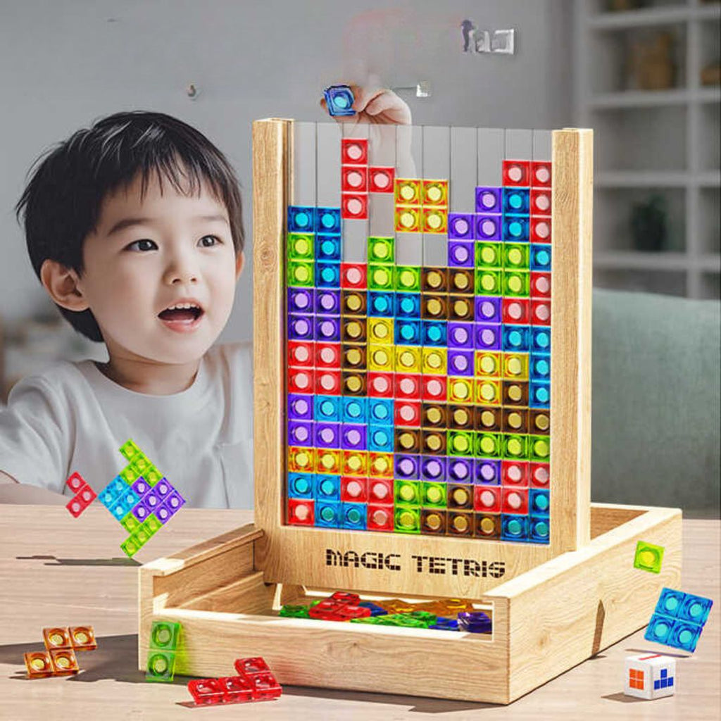 WOODTRIX – Eco-Friendly Wooden Tetris Puzzle Board for Kids and Adults