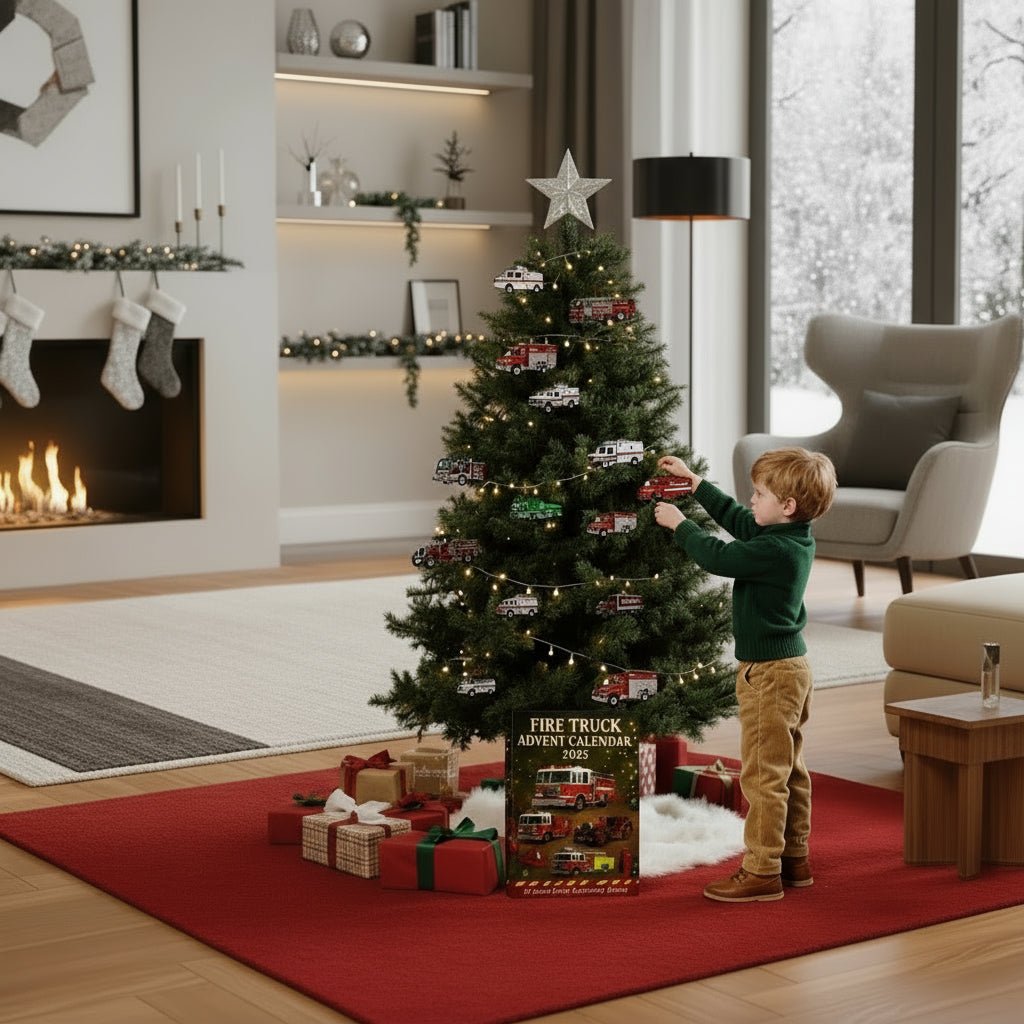 FIRECOUNT – 24-Day Fire Truck Advent Calendar for Kids’ Christmas Countdown