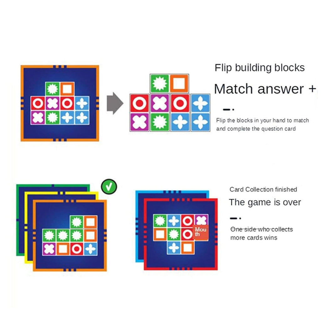 PLAYBLOCKS – 60 Card Pattern Matching Game with 20 Colorful Blocks for Kids & Family Funttern Matching Game with 20 Colorful Playable Blocks