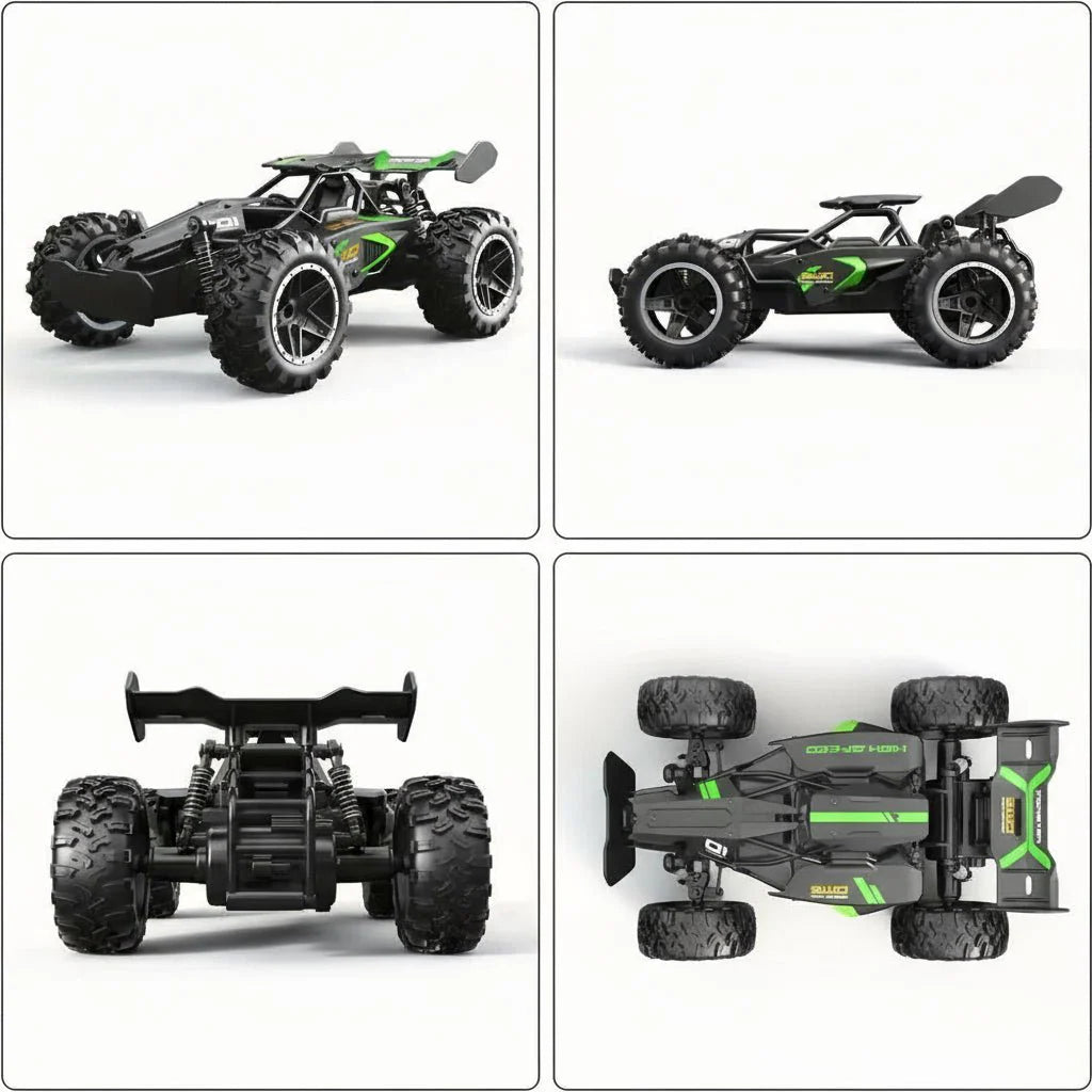 RACERUSH – Electric 1:18 Off-Road RC Car with Durable Rubber Wheels