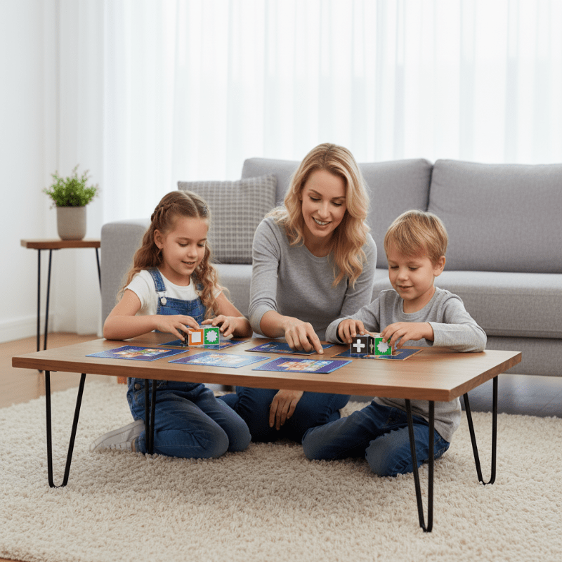 PLAYBLOCKS – 60 Card Pattern Matching Game with 20 Colorful Blocks for Kids & Family Funttern Matching Game with 20 Colorful Playable Blocks