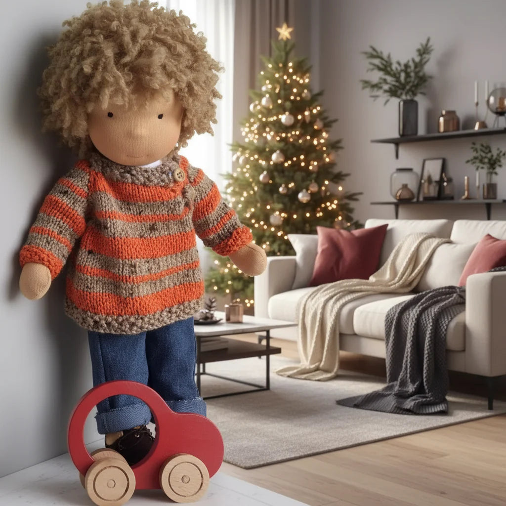 LULLABLY – Handmade All-Cotton Waldorf Doll with 12-Inch Soft Body for Kids