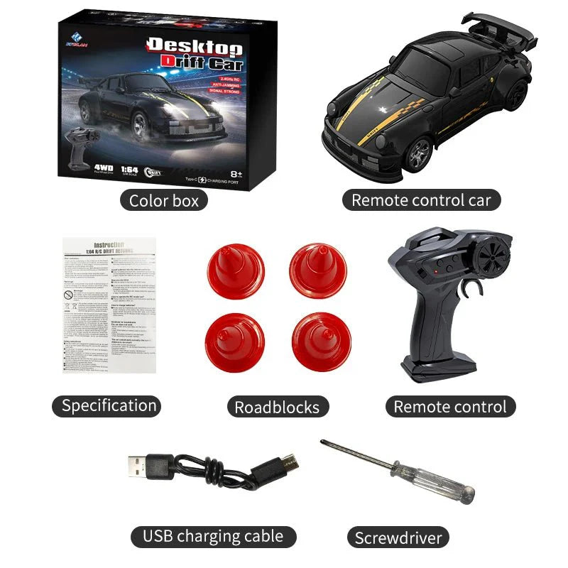 MICROSLIDE – 1:64 RC Drift Car with Precision Remote Control