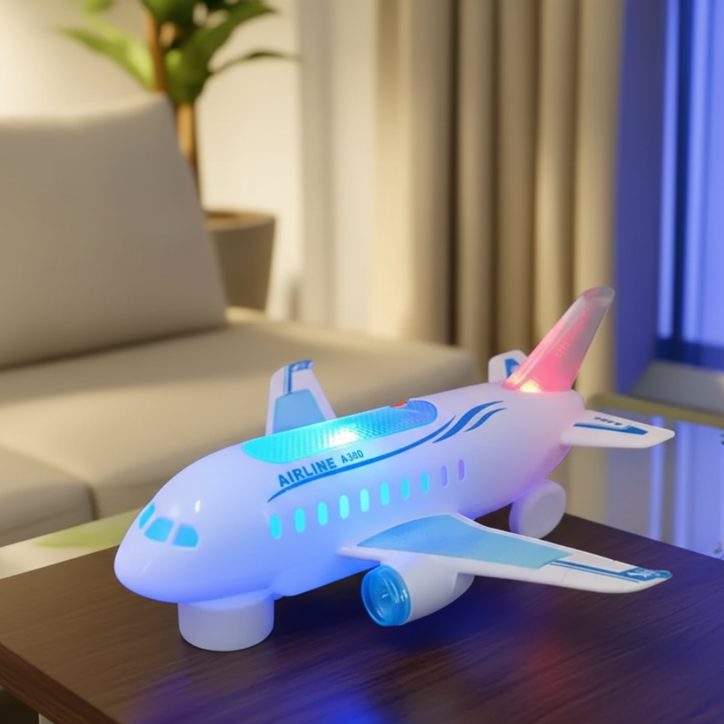 GLOWJET – LED Music Airplane Toy with Spinning Action & Sound Effects