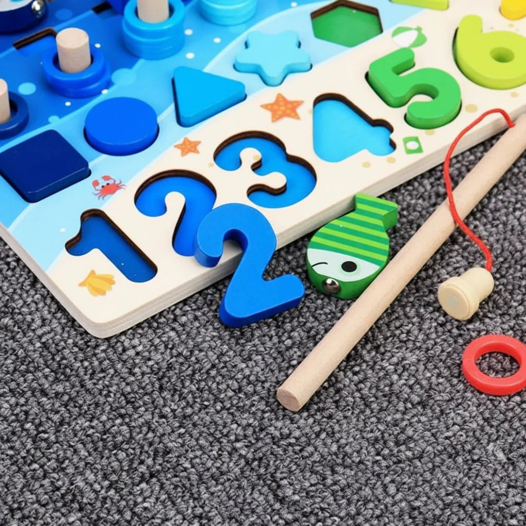 EDUCOUNT – Montessori Wooden Math Toy for Toddlers with Shape & Number Sorting