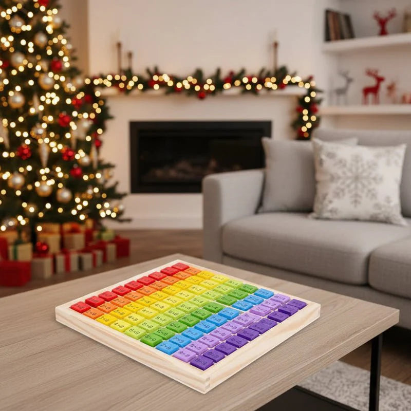 NUMBERRY – Montessori Wooden Math Toy with Colorful 99 Multiplication Table | Perfect Christmas Gift for Kids
