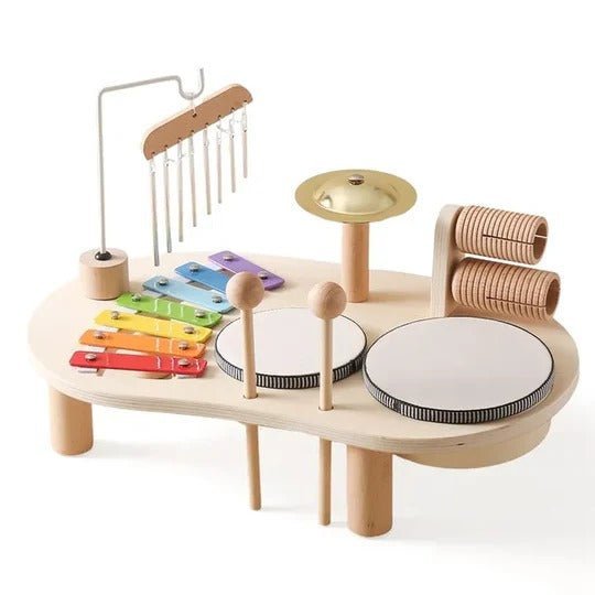TONIVO – Wooden Musical Toy Set for Toddlers with Xylophone and Drum