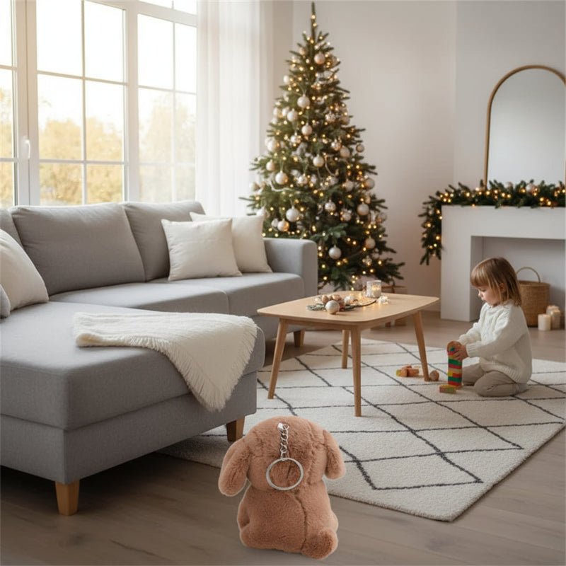 SNOUTSY – Cute 12 cm Mini Plush Dog with Charm for Bag Decoration and Gift Ideas