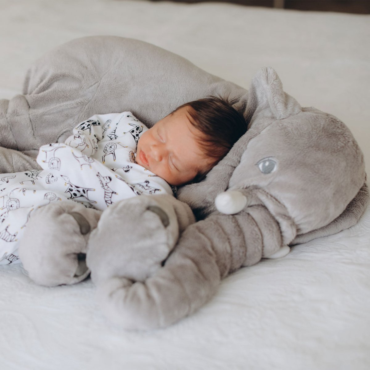 ELEPHLO – Plush Elephant Cuddle Pillow with Soft Plush Fabric and Cotton Filling