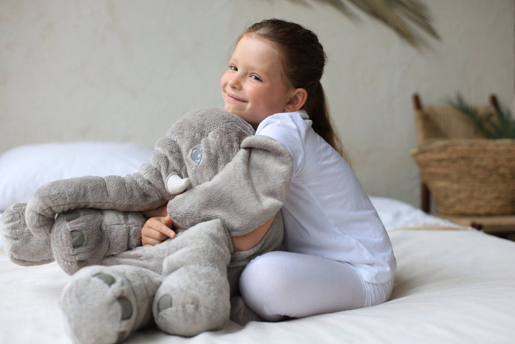 ELEPHLO – Plush Elephant Cuddle Pillow with Soft Plush Fabric and Cotton Filling