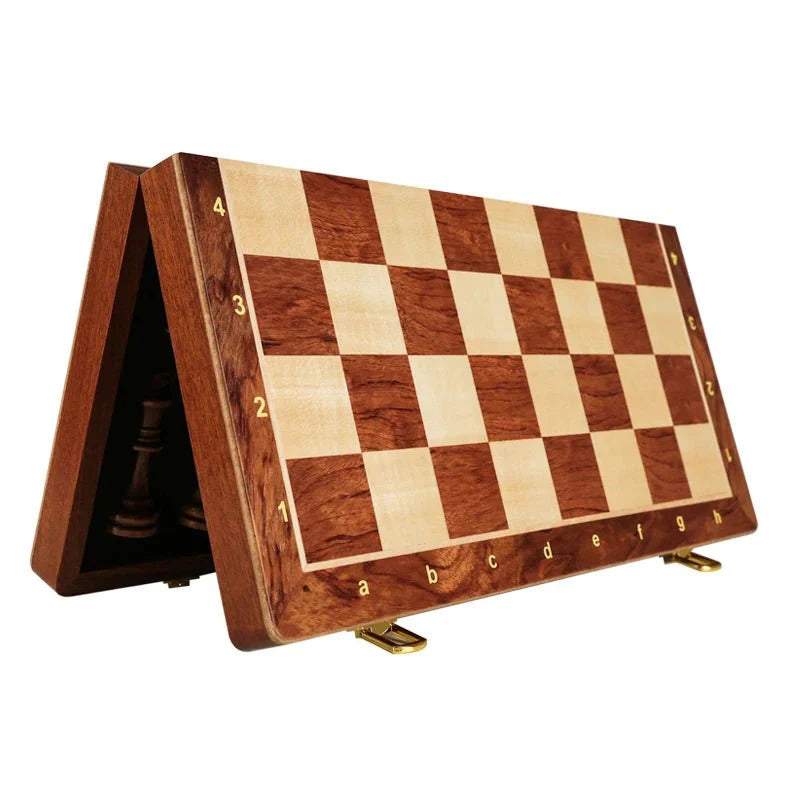 WALNORIS – Premium Wooden Chess Set with Classic Folding Walnut Board