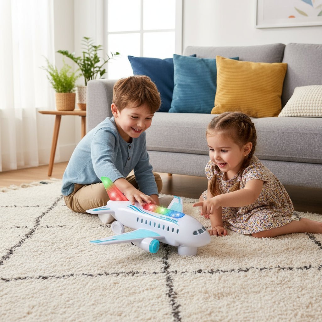 GLOWJET – LED Music Airplane Toy with Spinning Action & Sound Effects