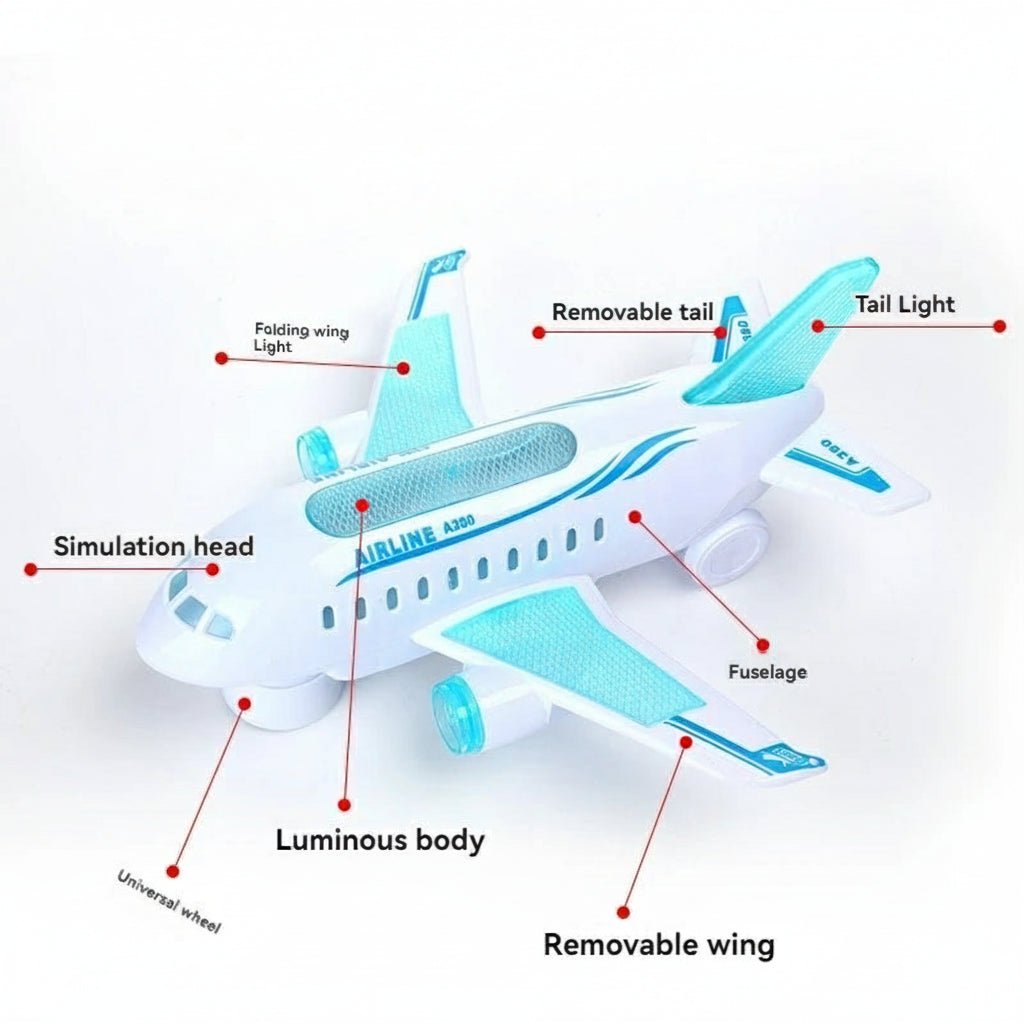 GLOWJET – LED Music Airplane Toy with Spinning Action & Sound Effects