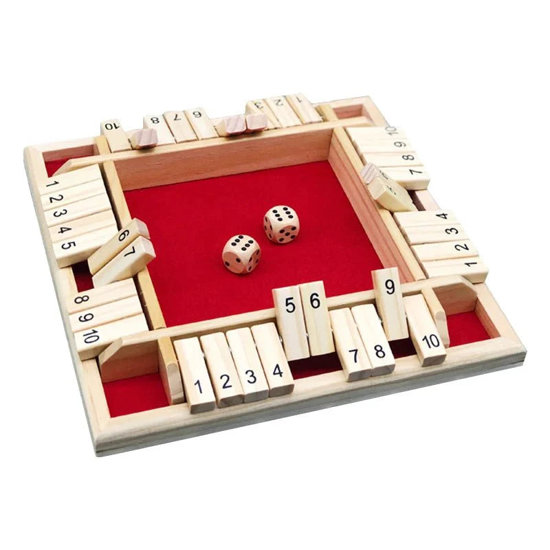 NUMBLOX – Wooden Shut The Box Dice Game for 4 Players