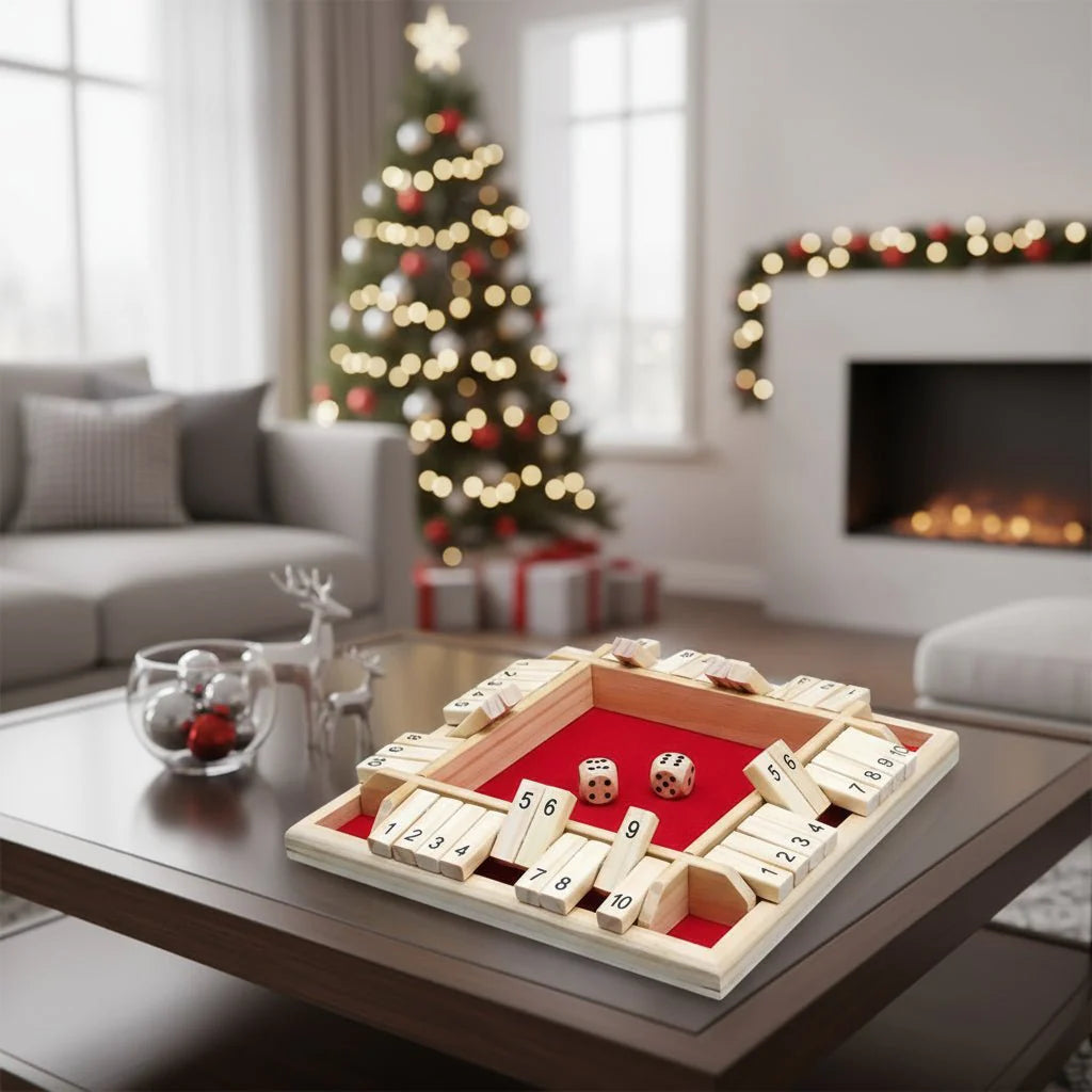 NUMBLOX – Wooden Shut The Box Dice Game for 4 Players